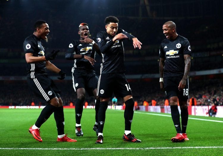 United players doing the 'Milly Rock' dance