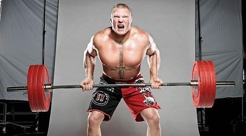 Brock Lesnar's NFL stats read that he can bench 215 kg and squat 313 kg