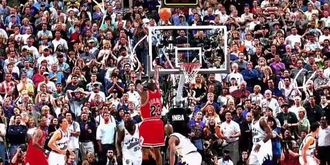 The shot that ended Jordan&#039;s Bulls career and clinched the 6th title.