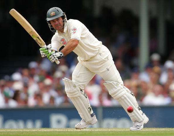 Ricky Ponting works the ball on the leg side