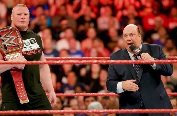 Paul Heyman &amp; Brock Lesnar with the Universal Title