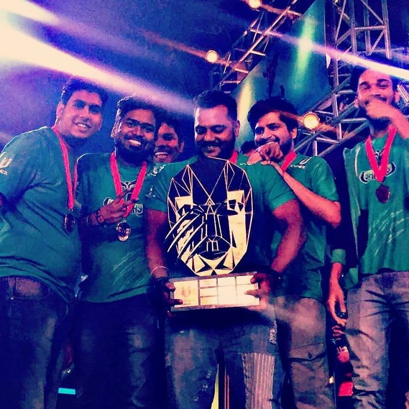 The winning Yakshas team at the UCypher championships