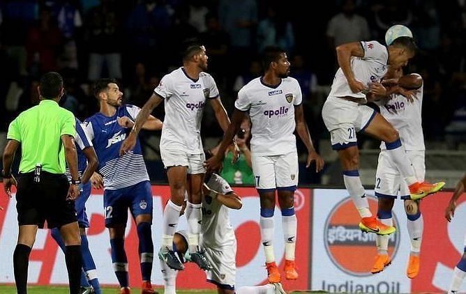 Mailson Alves scored twice from setpiece situations to get the lead for Chennaiyin FC