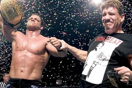 The Canadian crippler celebrating with Eddie Guerrero