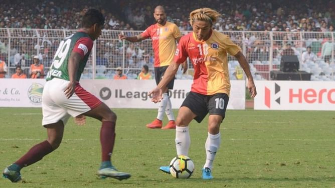 I-League 2017/18: East Bengal players Katsumi and Al-Amnah engage in a brawl during training