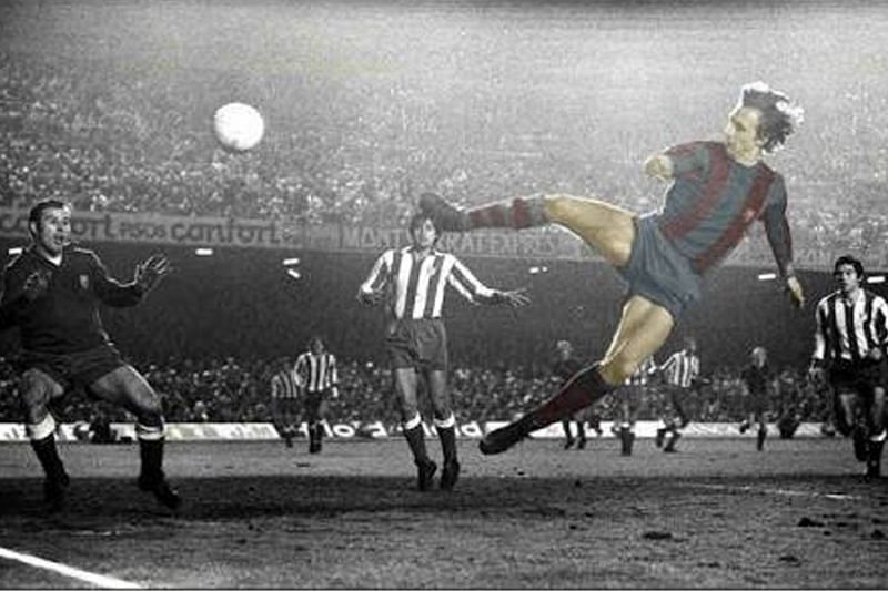 Cruyff scoring his famous Phantom goal vs Atletico Madrid