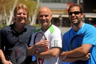 (L - R) Jim Courier, Pete Sampras, Andre Agassi