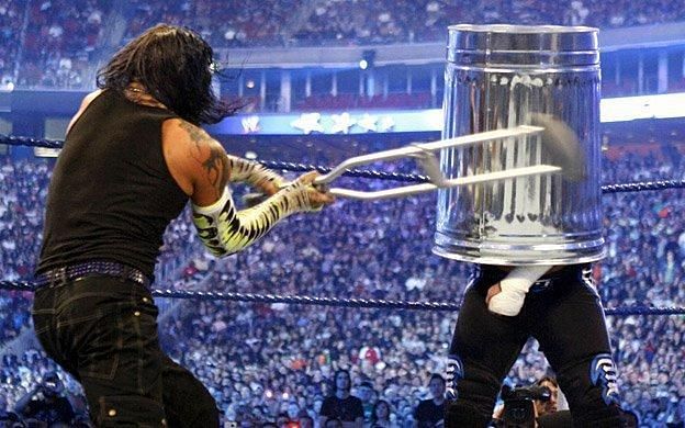 It happens at least half the time a trash can becomes part of a hardcore match, but that doesn&#039;t make it any less fun.
