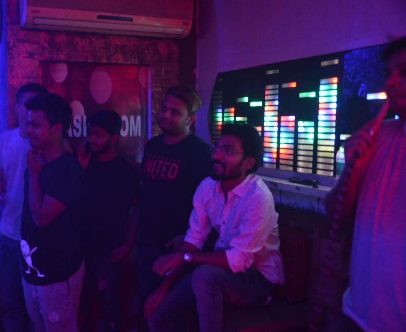 Owner Bunty Singh - A Manchester United fan, enjoys the game alongside fellow reds supporters - Photo Credits - Shatadroo Chakraborty