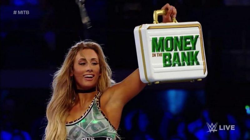 Carmella with the Money In The Bank briefcase