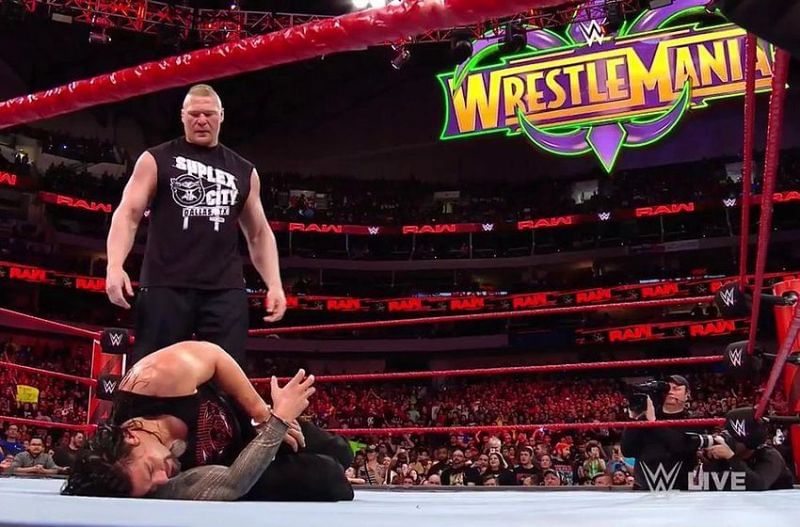 Image result for wwe brock lesnar destroys reigns on raw