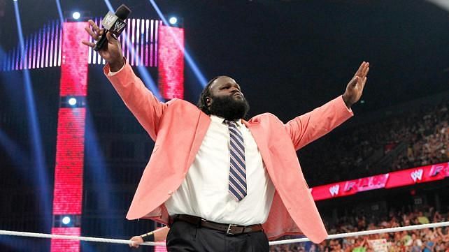 Mark Henry in his iconic pink suit, faking his retirement