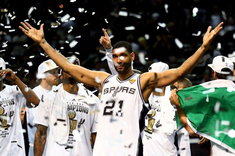 With arms outstretched, Tim Duncan seems to say 
