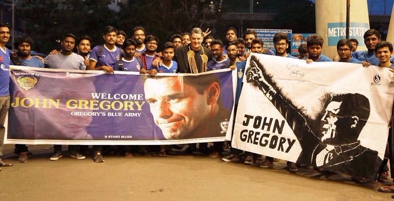 Gregory&#039;s Blue Army, The B-Stand Blues, welcoming the Gaffer ahead of the ISL season