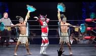 Jushin Thunder Liger poses with Dalton Castle's Boys in ROH.