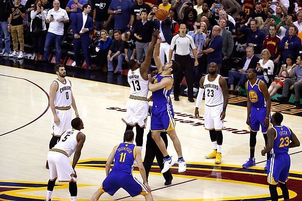 2017 NBA Finals took place between Golden State Warriors and the Cleveland Cavaliers