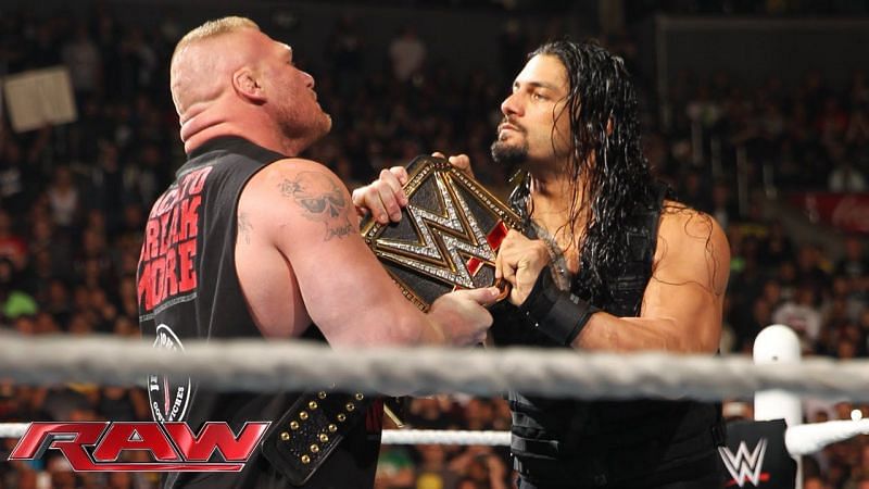 Brock Lesnar meets Roman Reigns