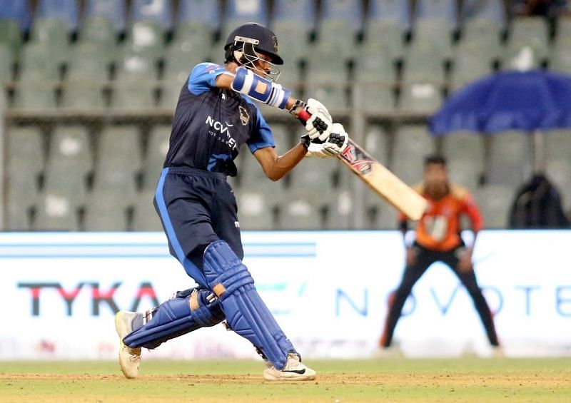 Yashaswi Jaiswal played a match-winning knock of 69 (43) against Shivaji Park Lions during the T20 Mumbai League at Wankhede stadium today.