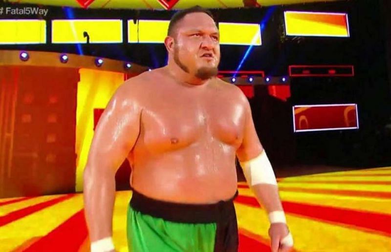 Samoa Joe is backstage at Monday Night Raw