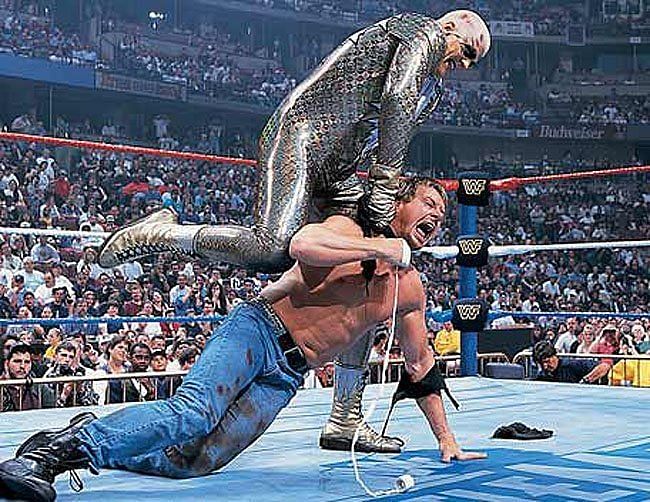 A rare moment of dominance in a Goldust Wrestlemania match.