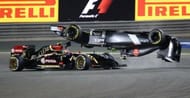 <p>Esteban Gutierrez upside down at the 2014 Bahrain GP</p><p>E