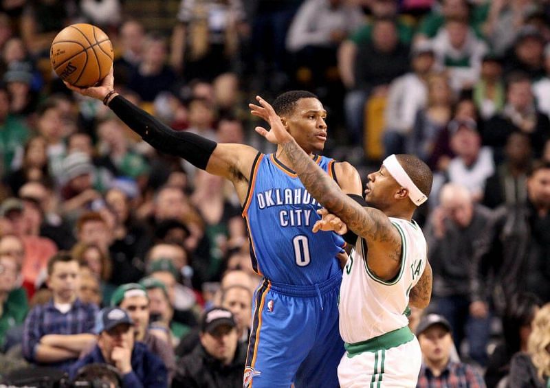 Isaiah Thomas and the Celtics were no match for the Russ train.