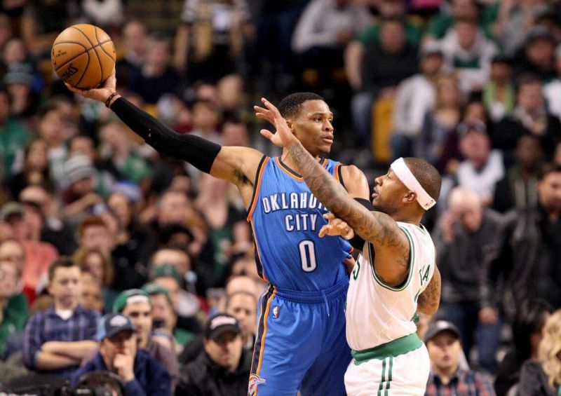 Isaiah Thomas and the Celtics were no match for the Russ train.