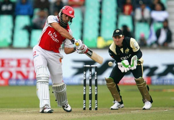 Yuvraj Singh playing in the IPL 2009 for Kings XI Punjab