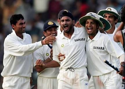 Harbhajan Singh helped India defend a paltry 106