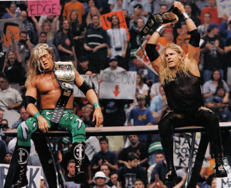 First tag team title win for Edge and Christian 