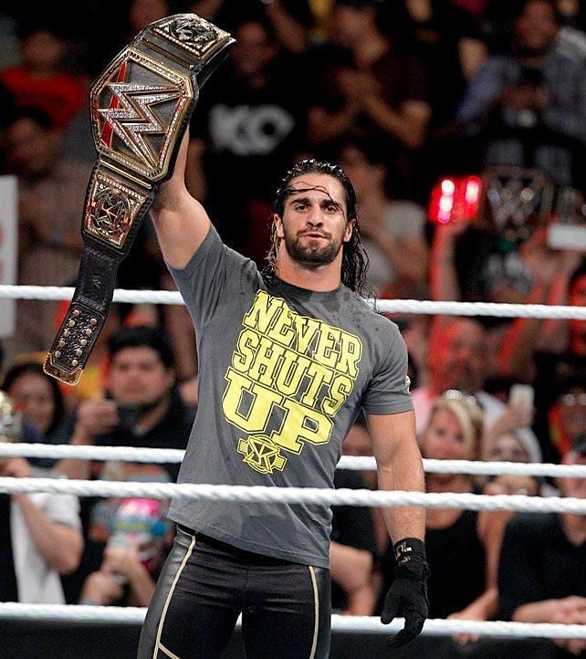 Rollins as the WWE Champion in 2015.