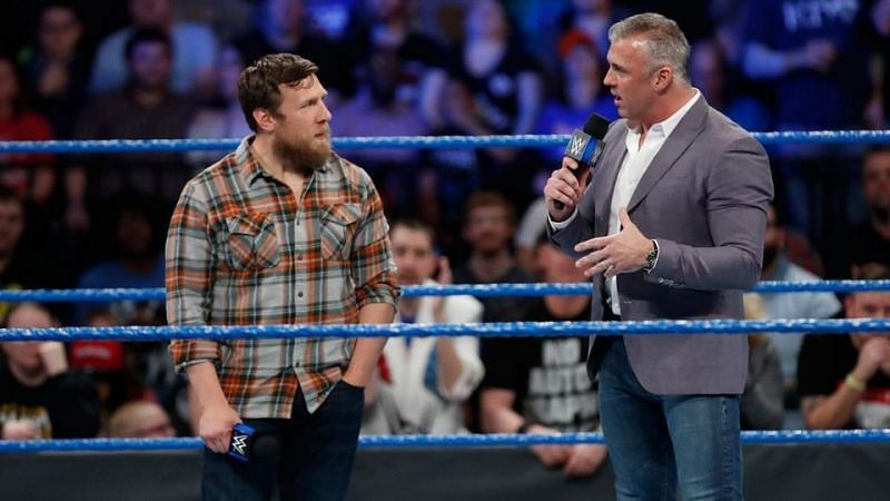 Commissioner Shane McMahon with Smackdown GM Daniel Bryan
