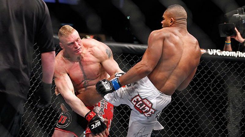 Lesnar would not have forgotten the pain that emanated from this kick.
