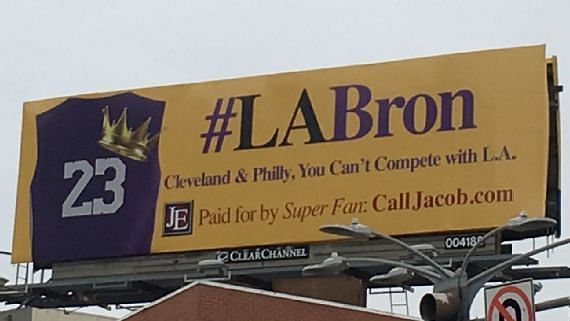 Fan puts up Billboards in LA in an attempt to lure LeBron to the Lakers
