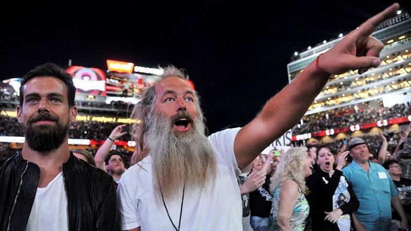 Superstar music producer Rick Rubin shows everyone&#039;s reaction to the end of Wrestlemania 31.
