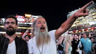 Superstar music producer Rick Rubin shows everyone's reaction to the end of Wrestlemania 31.