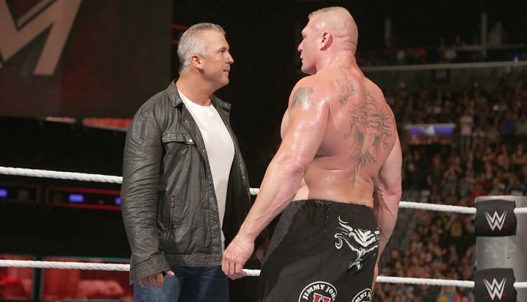 Brock Lesnar stares down Shane McMahon