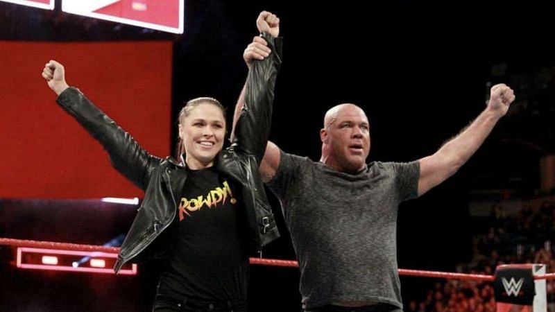 Ronda Rousey and Kurt Angle