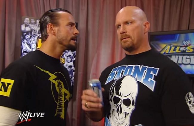 CM Punk (as the leader of The Nexus) confronting Stone Cold Steve Austin backstage at Raw 