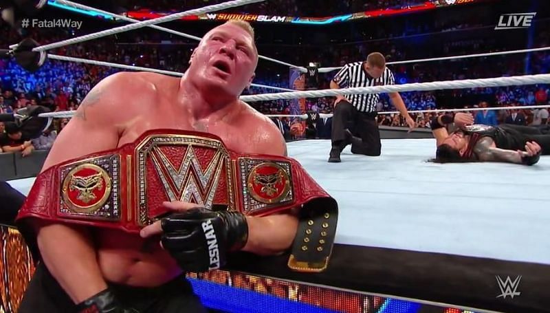 What is Lesnar pulls out the Summerslam 2017 result in a singles match?