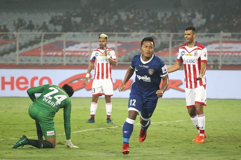 Jeje celebrating his goal against ATK [Photo: ISL]