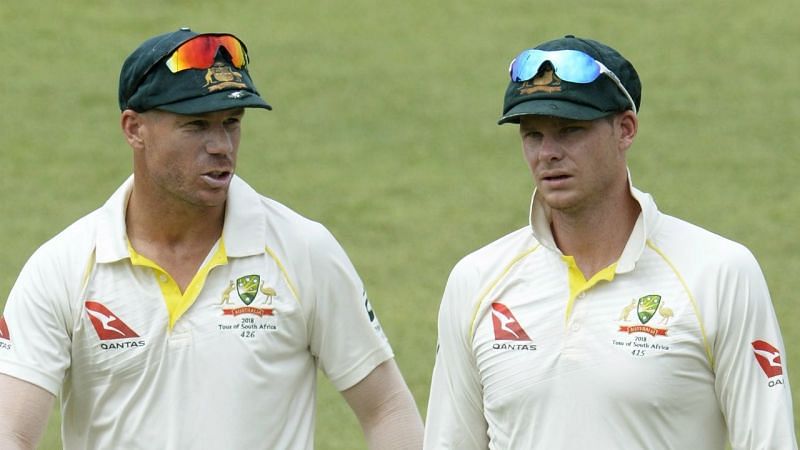 Right to left: Suspended vice-captain David Warner and captain Steve Smith