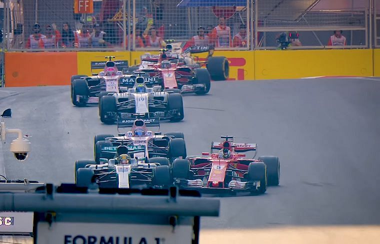 Hamilton &amp; Vettel clash Baku 2017
