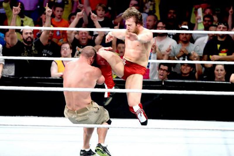 The first ever running knee strike by Bryan on WWE TV