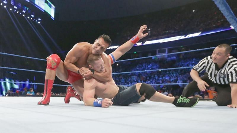 Alberto Del Rio in action inside a WWE ring