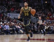 Brendan Ingram pushing the ball up the floor