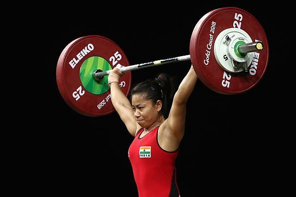 A determined looking Sanjita in action at the Carrara Sports Arena 1 at the Gold Coast en route to winning the Gold.