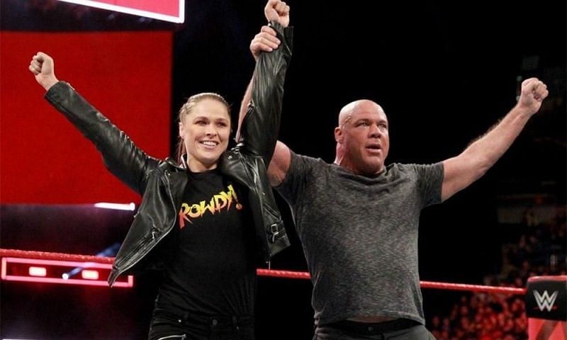 Ronda Rousey and Kurt Angle
