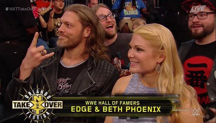The happy couple returns to see their former employer put on a WrestleMania weekend show.