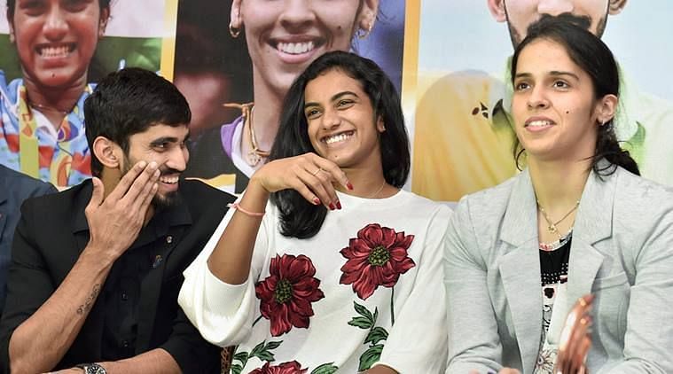 Srikanth (R), Sindhu (Middle) and Saina Nehwal are certainly prime contenders for winning medals from this year&#039;s competition